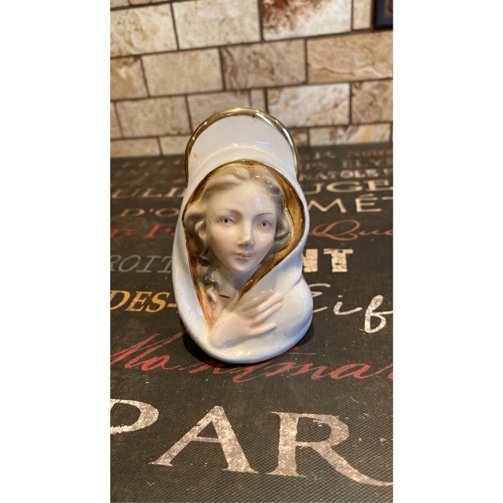 Vintage Madonna Bust Figurine ITALY